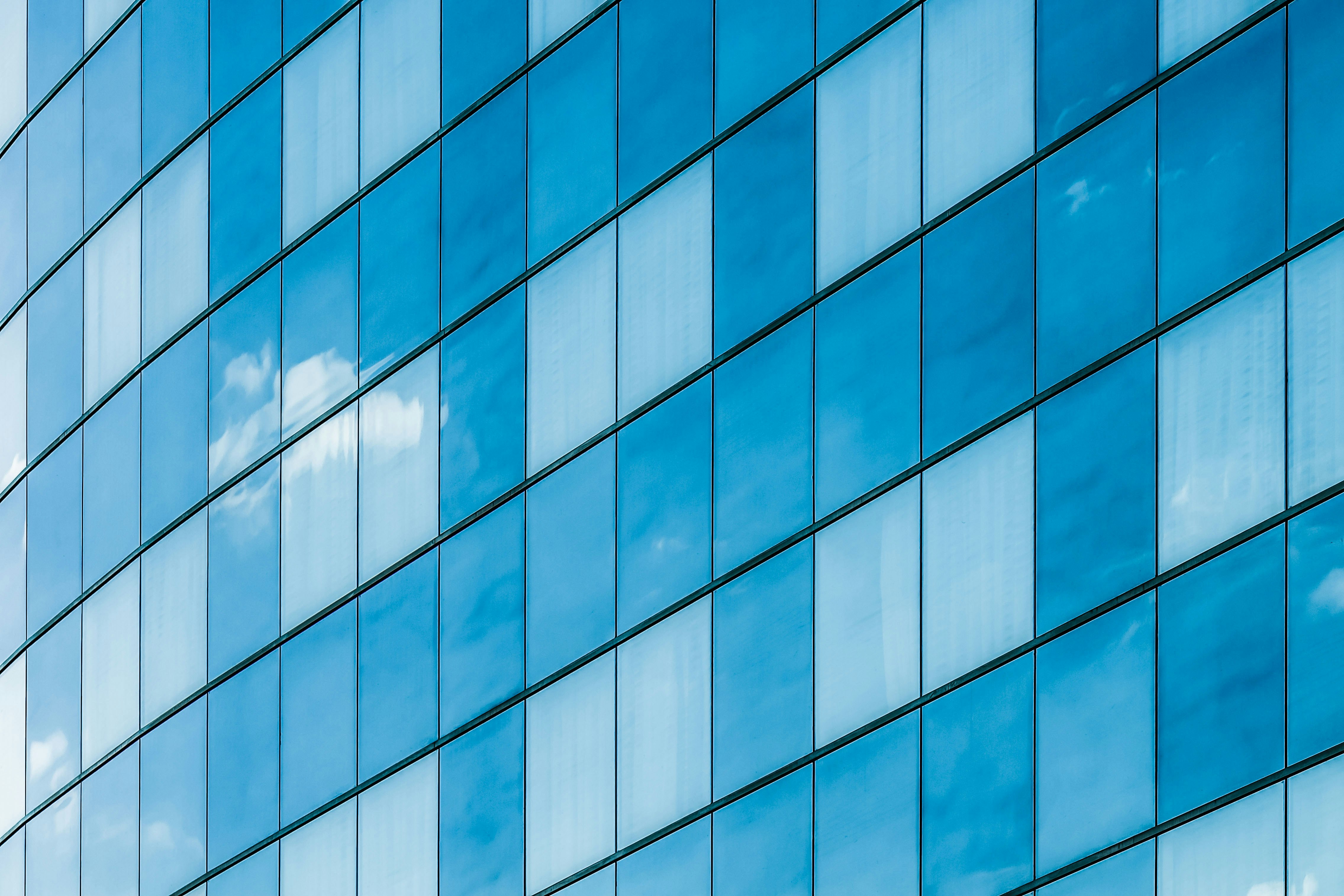 white and blue concrete building